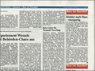 <h4 class="presse-titel">Neu im Gundeli: Kleider nach Mass - einzigartig</h4> Gundeldinger Zeitung, 25. Juli 2012