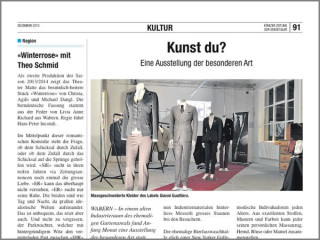 <h4 class="presse-titel">Kunst du? Eine Ausstellung der besonderen Art</h4> Könizer Zeitung, Dezember 2013