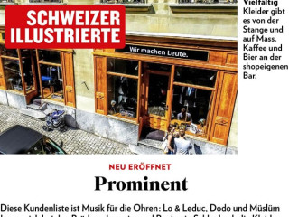 <h4 class="presse-title"><h4>Neu eröffnet: Prominent</h4>Schweizer Illustrierte, 01.09.2017